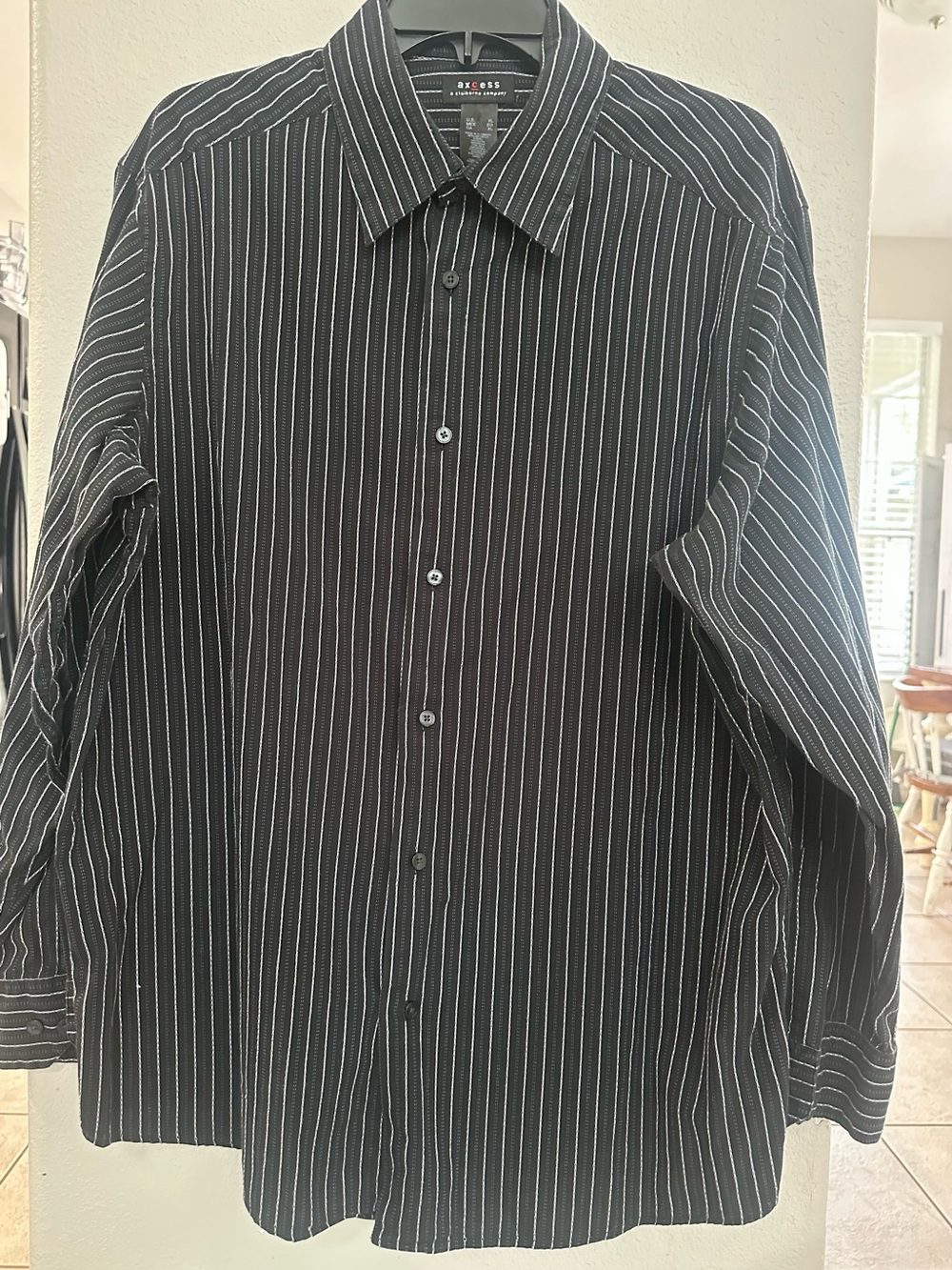 Axcess Black Pinstripe Dress Shirt